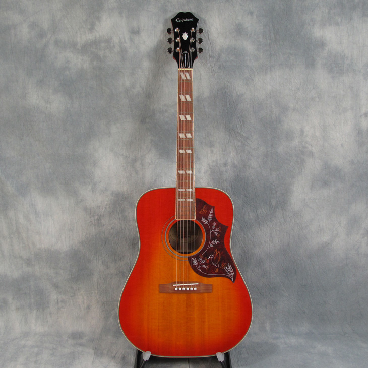 Epiphone Hummingbird Pro Hummingbird Single board electric box Folk acoustic guitar Tomato scrambled egg color