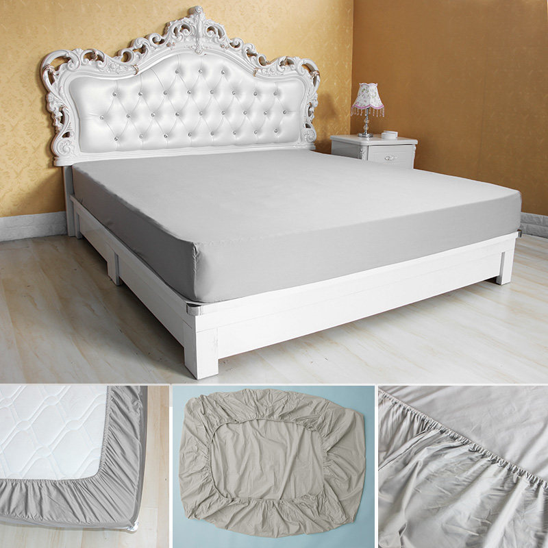 Pure cotton 60 pure cotton satin beds Simmonth mattress protective set single long - fluff cotton bedside