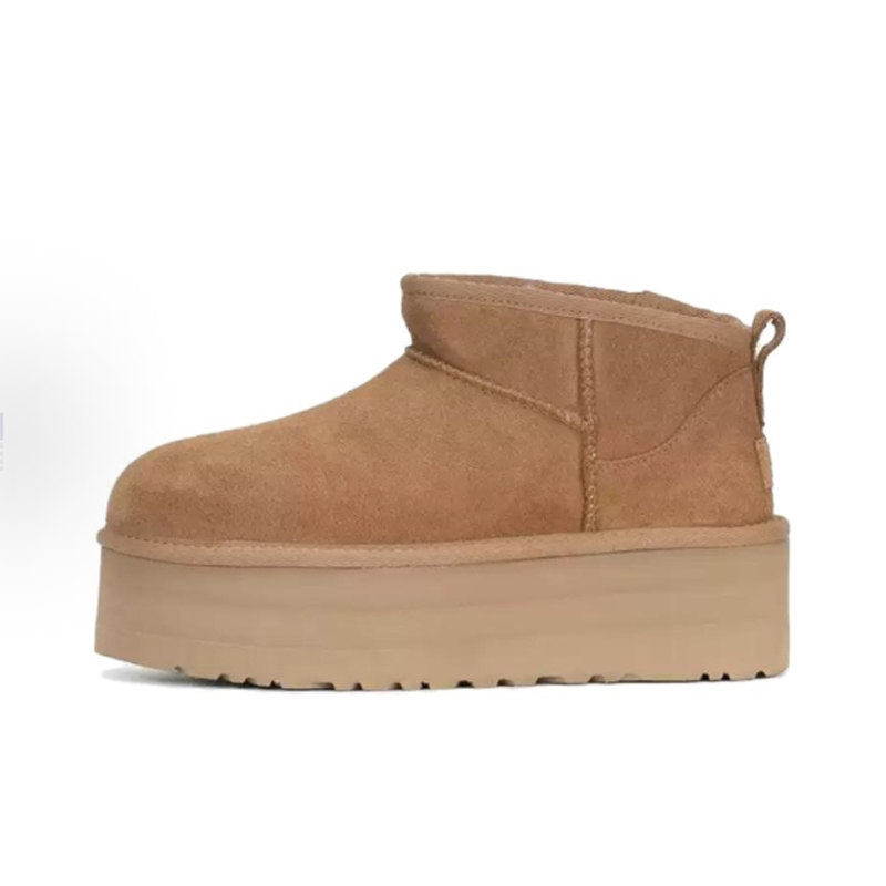 Ugg Warm and Wear-Resistant 5cm Thick-Soled Short Snow Boots for Women, Women's Shoes, Winter Chestnut Color 1135092-Che Ugg Warm and Wear-Resistant 5cm Thick-Soled Short Snow Boots for Women, Women's Shoes, Winter Chestnut Color 1135092-Che