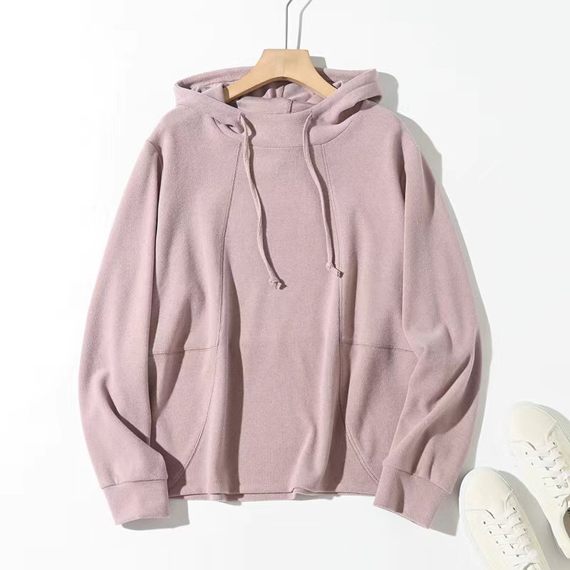 Roaming Cloud Feeling! 26 Early Spring New Style Hooded Soft and Delicate Age-Reducing Casual Hooded Long-Sleeve Top for Women 89138