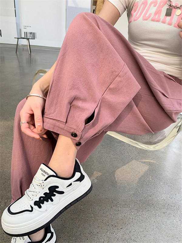 【Pure Cotton】Petite Women's Cargo Pants 2024 Summer Korean Style Loose Lantern Pants Casual Nine-Point Dad Pants 【Pure Cotton】Petite Women's Cargo Pants 2024 Summer Korean Style Loose Lantern Pants Casual Nine-Point Dad Pants