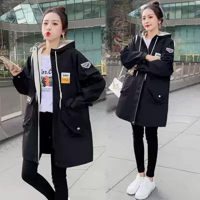 Pregnant women autumn and winter clothes New plus size casual trench coat coat 2021 fat mm medium and long version thin spring and autumn coat