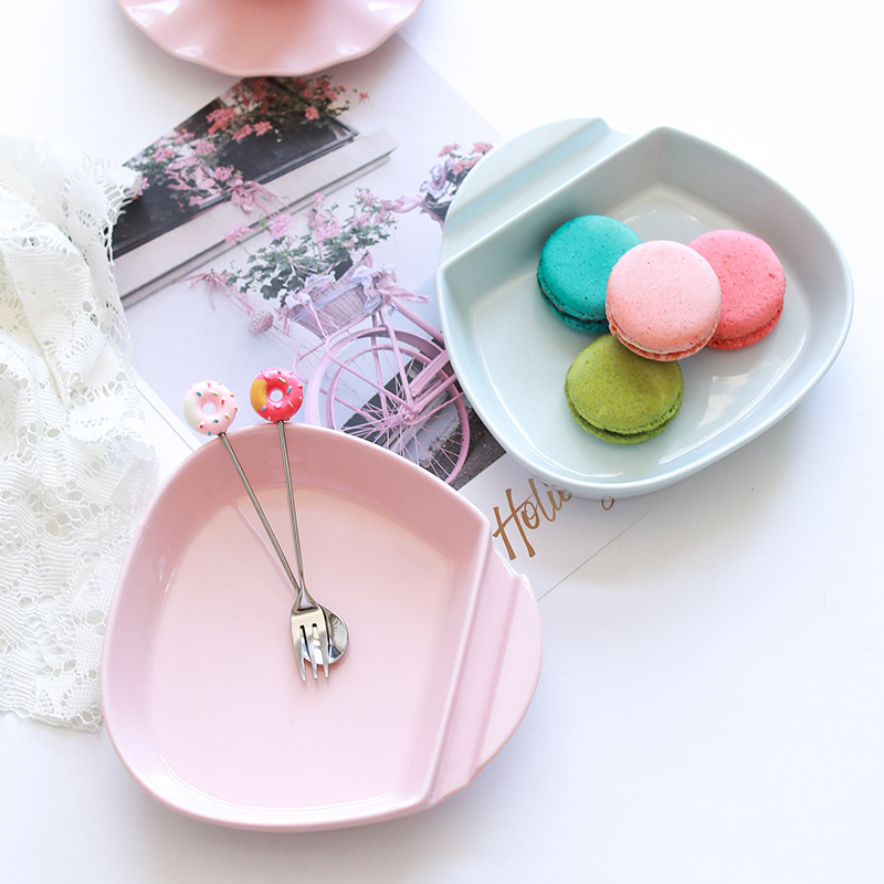 Creative web celebrity irregular ceramic baked FanPan snack plate breakfast plate snack dish of fruit bowl home plate
