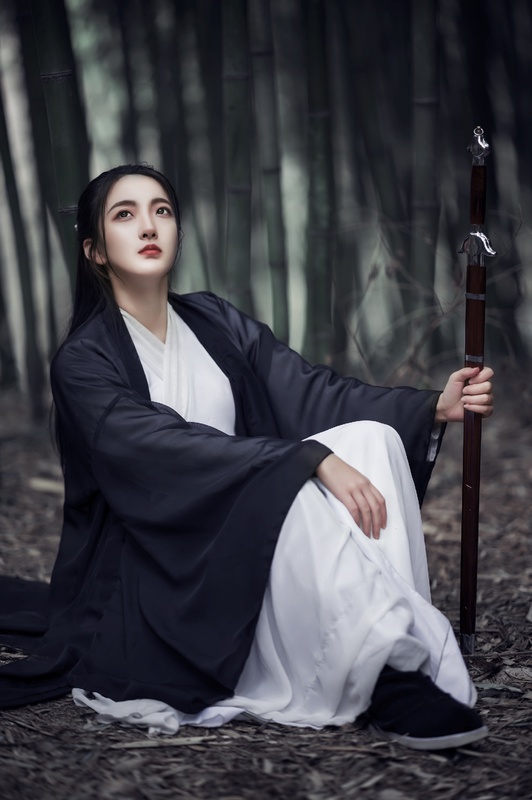 Traditional Han uniforms for men and women Wei and Jin Wind big sleeves Neckline Jacket skirt wide sleeves Waistcoat Gooey Dress Gooey Dress