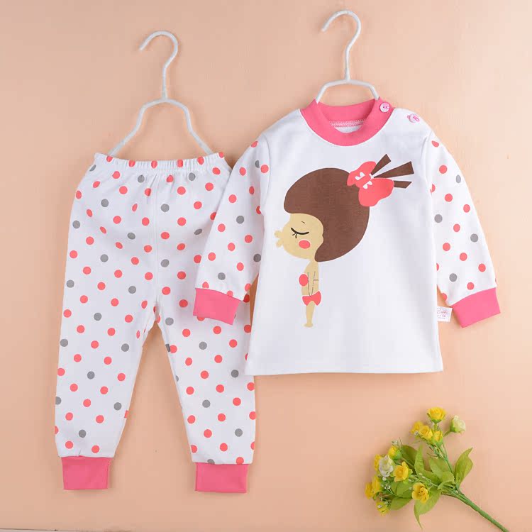 Bộ đồ lót trẻ em cotton cài vai bé trai mùa xuân và mùa thu dài tay áo mùa thu 5 dịch vụ tại nhà 1-2-3 shop quan ao baby