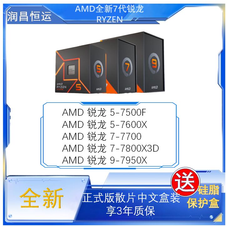 Amd Am5 Ryzen 7Th Generation R5 7500F 7600X R7 7700 7800X3D R9 7950X Zen4