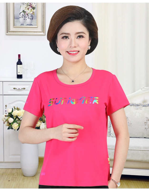 City Demei hè mới cotton mỏng thoải mái thời trang áo thun ngắn tay ngoài trời tập thể dục chạy bộ thể thao nữ - Áo phông thể thao