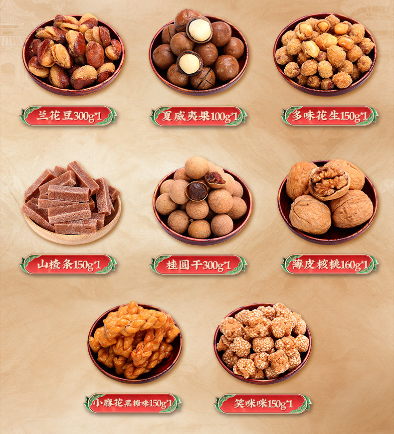 稻香村 坚果零食大礼包 1460g 8袋8味 图10