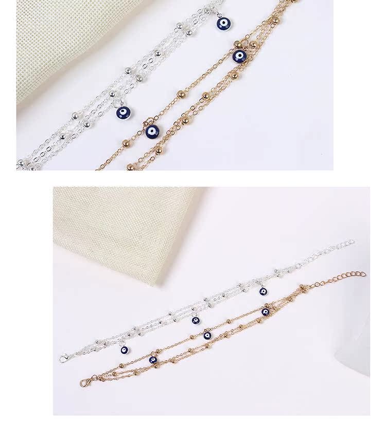 Đơn giản cá tính phong cách dân tộc phụ kiện hoang dã nhỏ dễ thương chuỗi hạt nhiều lớp vòng chân thời trang châu Âu và Mỹ nữ lắc chân nữ bạch kim
