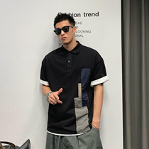 Xu Tailang polo shirt male short sleeve Summer Korean version Advanced sense Leisure relaxation 100 lap joint t-shirt half sleeve