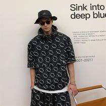 Xu Tailang Day System Tooling Short Sleeve Jacket Suit Mens Summer Tide Sign upfront with high collar and hat sunscreen jacket