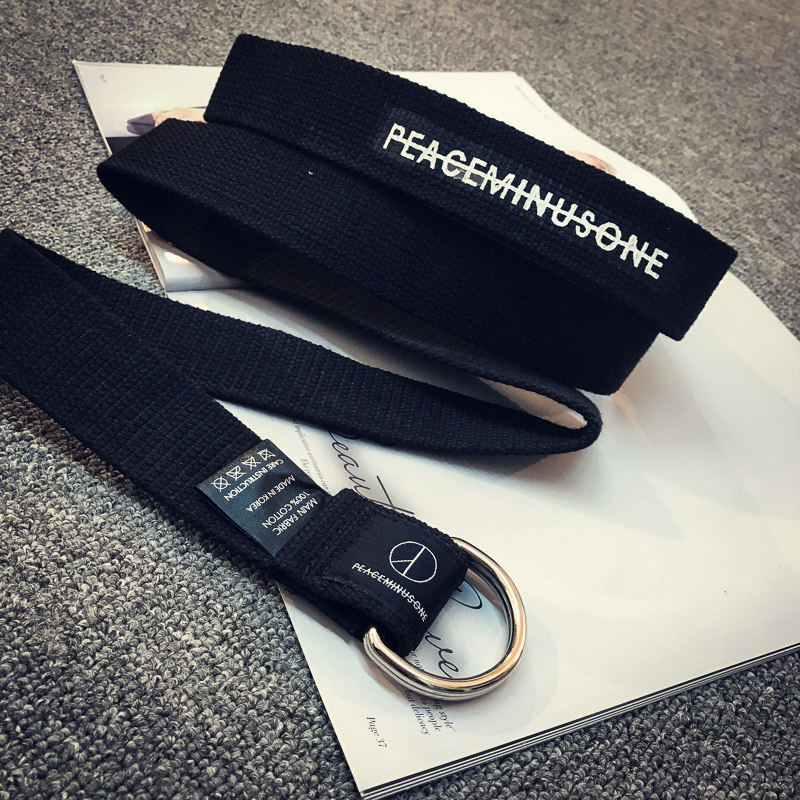 Xu Tailang Japanese Canvas Tooling Belt Tide Male Yu Wen Leins the same paragraph 100 lap double ring buckle student pants belt