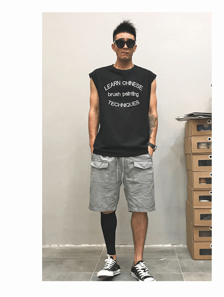 Mỹ thể thao nam vest vest không tay áo thun đi biển thanh niên nam mồ hôi vest vest thương hiệu vest vai ngắn tay ao the thao