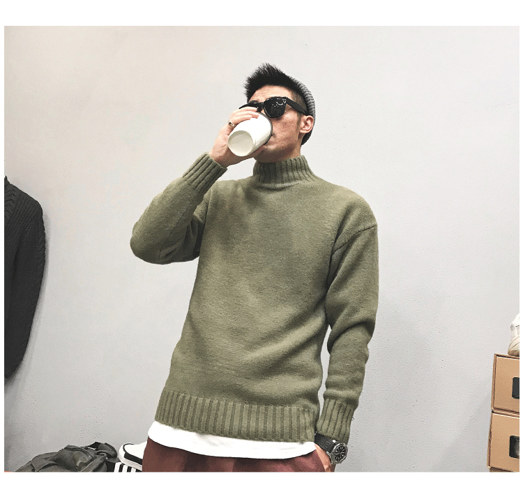 Mùa xuân và mùa thu Nhật Bản Tide Casual Áo len cao cổ nam giới bf Harajuku Thanh niên áo len cao cổ áo đôi nữ bạn thân