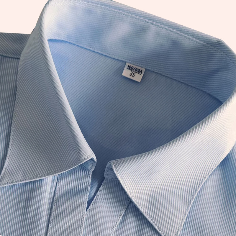 Professional Women's Short-Sleeved Shirt with Diagonal Stripes, Work Uniform, Mobile Workwear, Bank 2026 New Style Workwear Blue Shirt