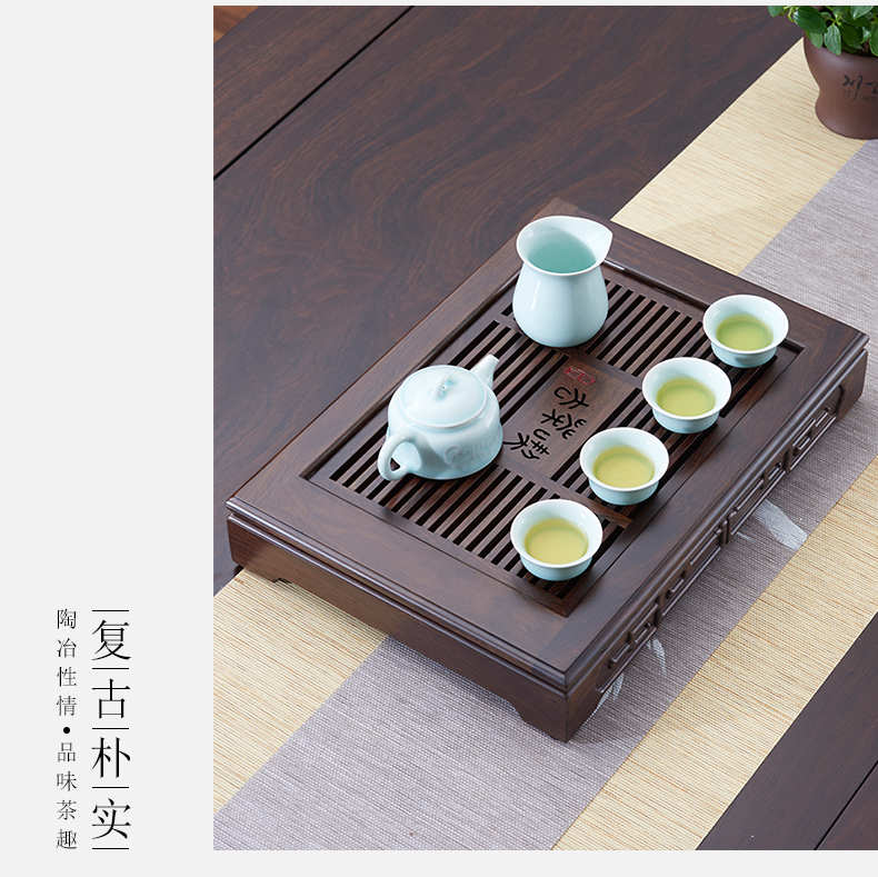 Han and tang dynasties tea tea table kung fu tea tray was solid wood home draw out small contracted saucer dish drop dry terms