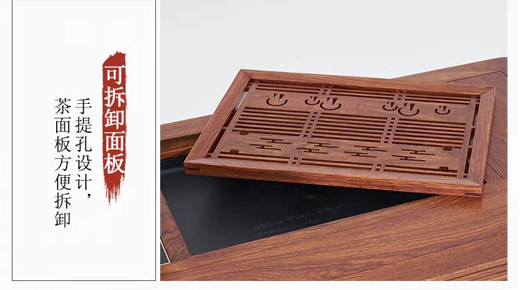 Han solid wood tea table and chair combination black rosewood hua limu tea tray of new Chinese style tea table, making tea, small tea table