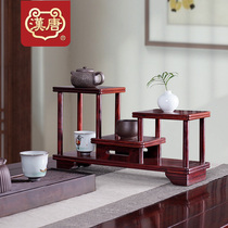 Han and Tang blood sandalwood small Bo ancient rack ornaments display cabinet solid wood Chinese tea set rack Baibaoge multi-treasure shelf