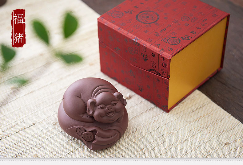 Han and tang dynasties purple sand tea pet furnishing articles famous hand money bag for its ehrs blessing pig play tea tea tray tea tea accessories
