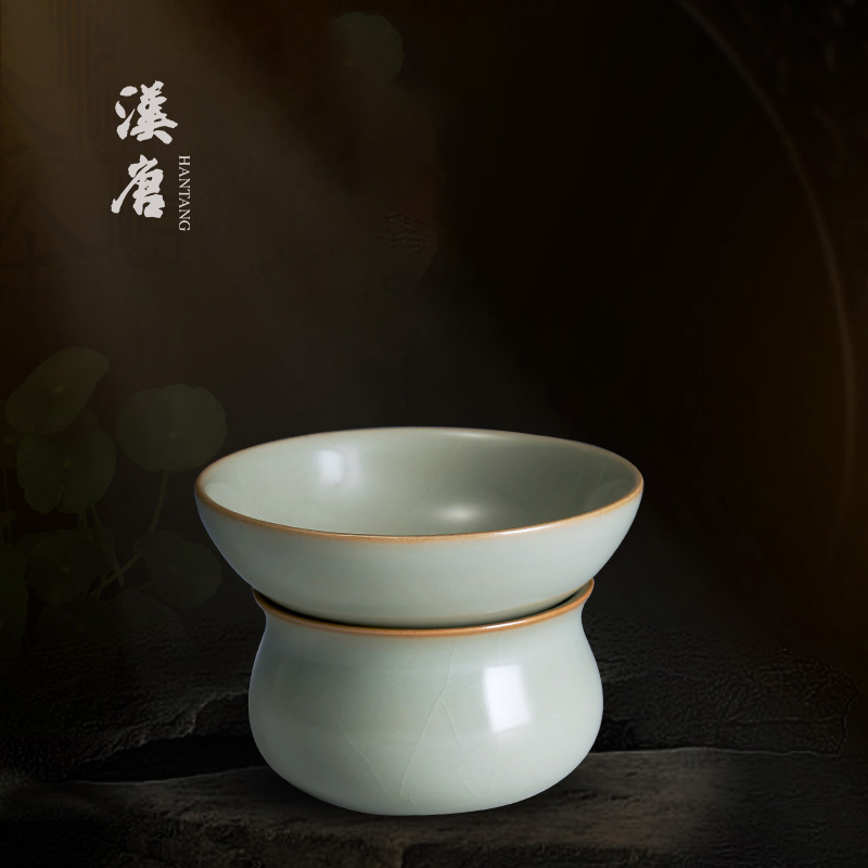 Han Tang Ceramic Ru Kiln Tea Leak Tea Filter Handmade Tea Strainer Cloth Home Jingdezhen filter Gongfu Tea Accessories-Taobao