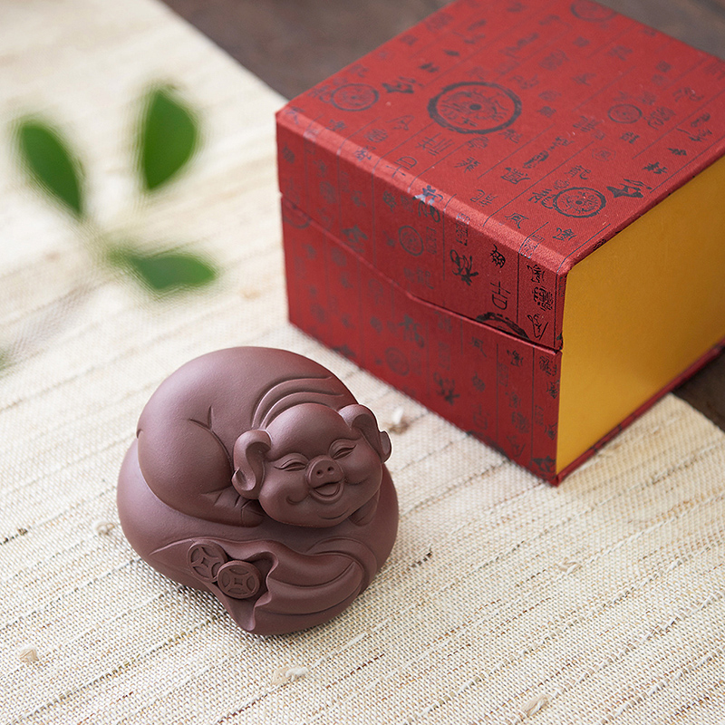 Han and tang dynasties purple sand tea pet furnishing articles famous hand money bag for its ehrs blessing pig play tea tea tray tea tea accessories