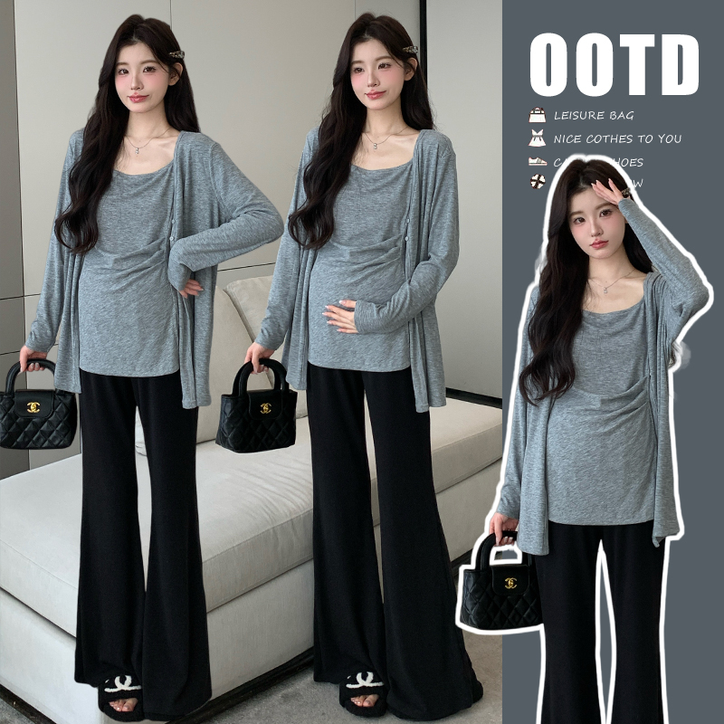 Maternity Wear Autumn Outfit Trendy Mom Pregnancy Outfit Korean Style ins Lazy Style Early Autumn Fashionable Three-Piece Set Spring and Autumn Maternity Wear Autumn Outfit Trendy Mom Pregnancy Outfit Korean Style ins Lazy Style Early Autumn Fashionable Three-Piece Set Spring and Autumn