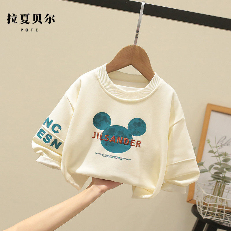 Lashabelle children's clothing boy's spring clothing sweatshirt 2022 new baby girl foreign pie pure cotton T-shirt blouse child