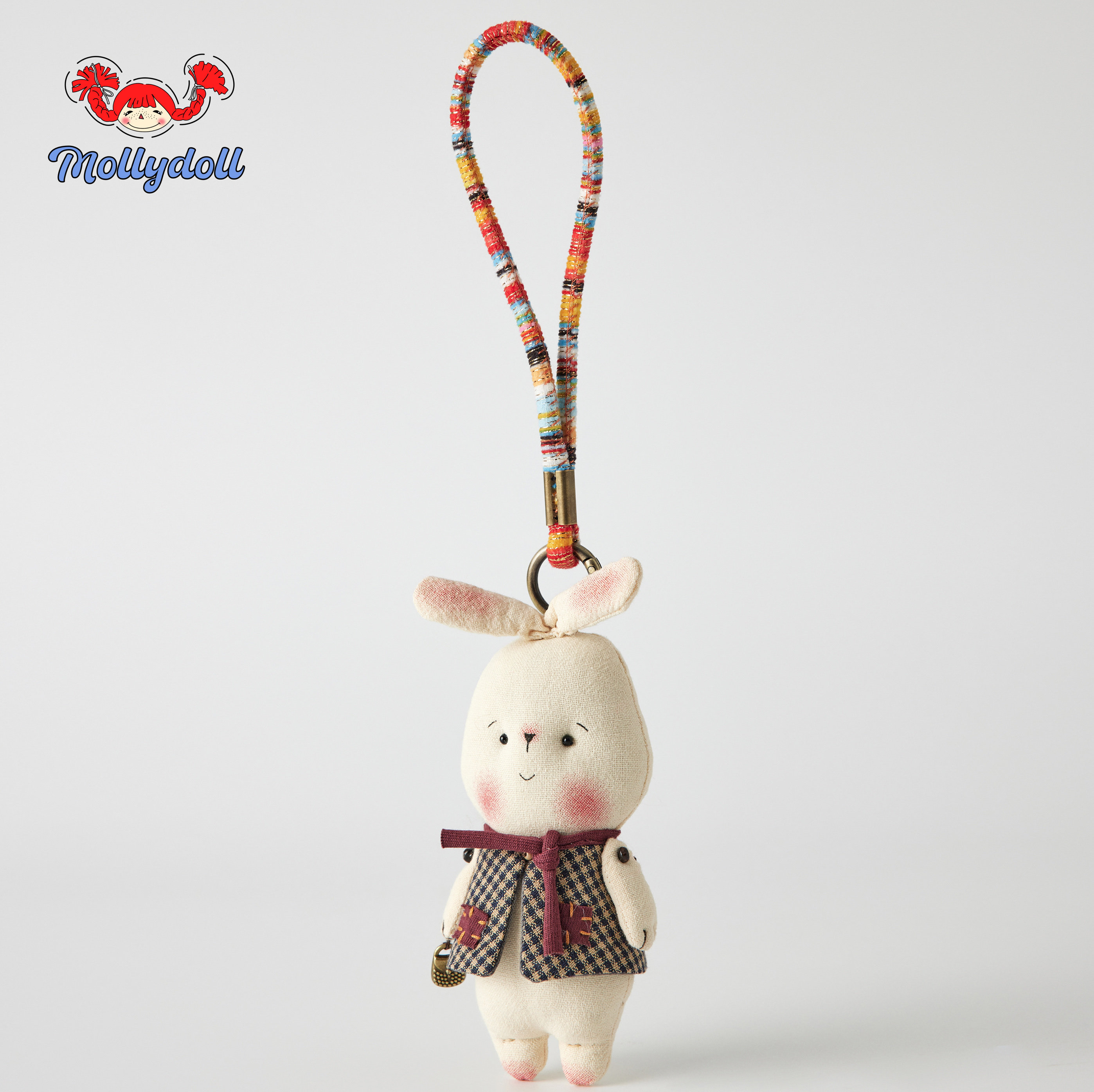 Mollydoll Handmade Doll Plush Toy Bag Pendant Birthday Qixi Festival Gift for Girls Keychain Car Hanging Ornament