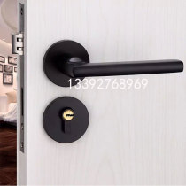 Space aluminum black door lock door handle office high partition single open split wooden door lock shutter door bedroom door lock