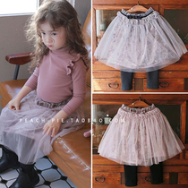  Clearance spot Peach-pie Korean Childrens clothing 2020 winter plus velvet girls Fairy poncho culottes trouser skirt 44