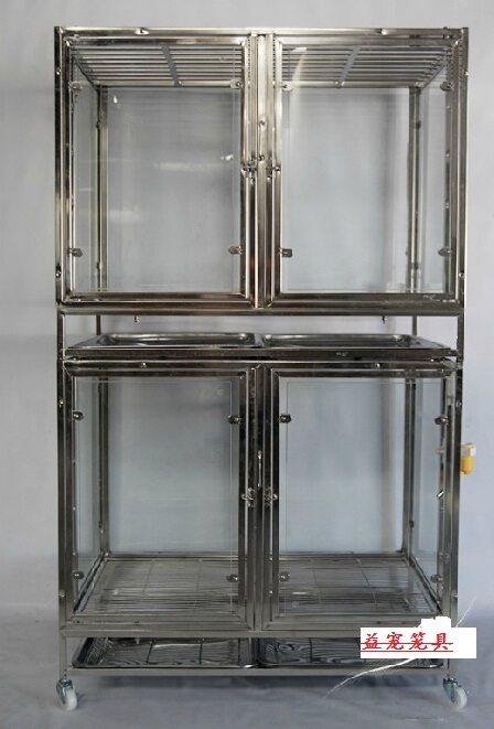 Stainless steel dog cage Female dog cage Glass display cage Small dog foster cage can be single layer 2 layer 3 layer for sale