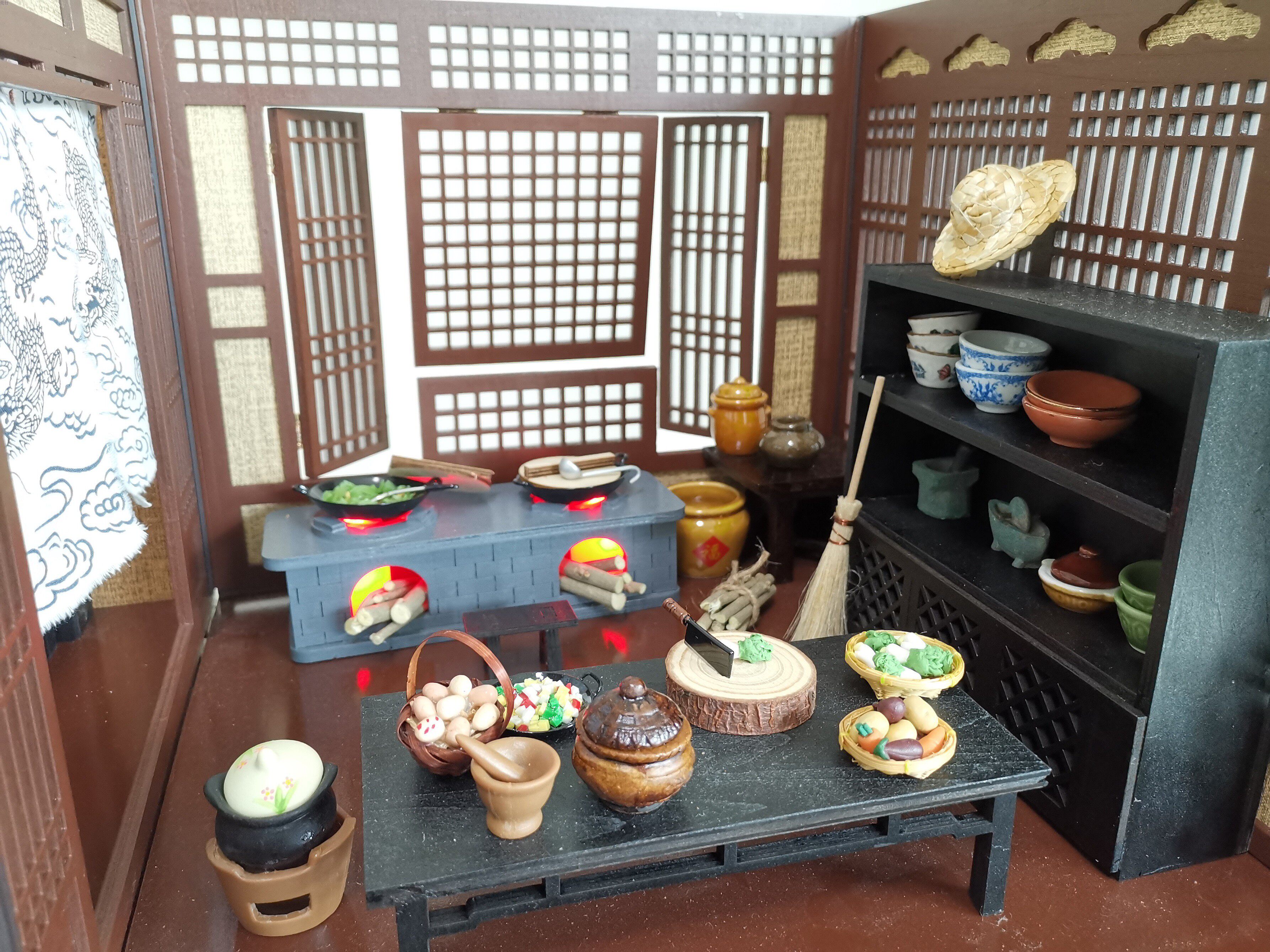 bjd场景道具娃屋 12分娃用厨房 食玩配件摆件家具厨具炉灶 灶台