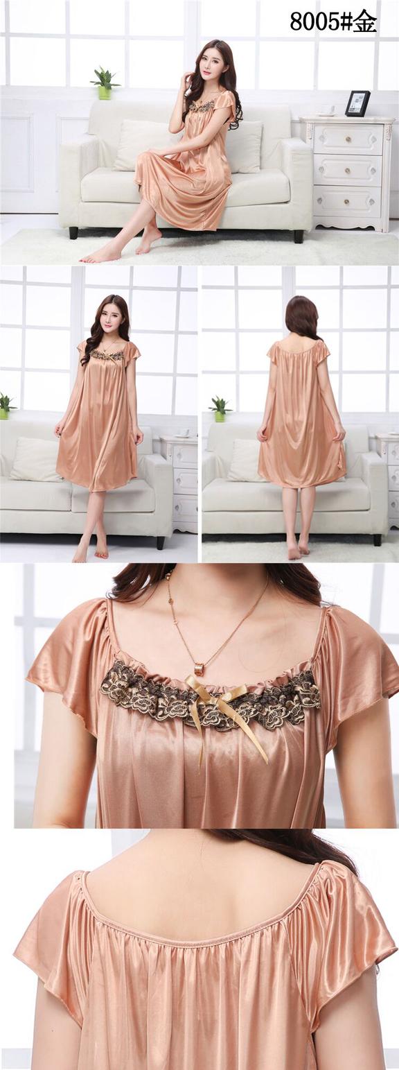Mùa hè đồ ngủ gợi cảm váy ngủ nữ mùa hè tay ngắn kích thước lớn người phụ nữ băng lụa dịch vụ nhà trong suốt váy ngủ công chúa đầm nữ de thương