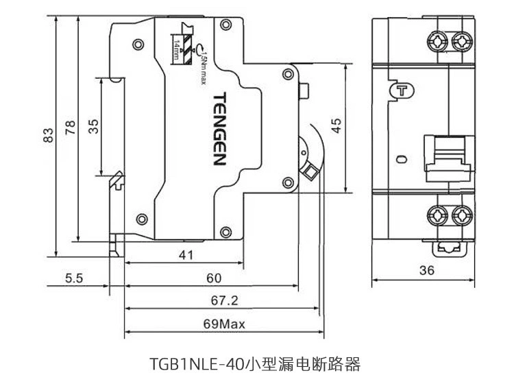 cb chống giật panasonic 32a Tianzheng chống rò rỉ hộ gia đình 220V bảo vệ chống rò rỉ điện chống sốc TGB1NLE-40 DZ267LE DPN áptomat áptomat