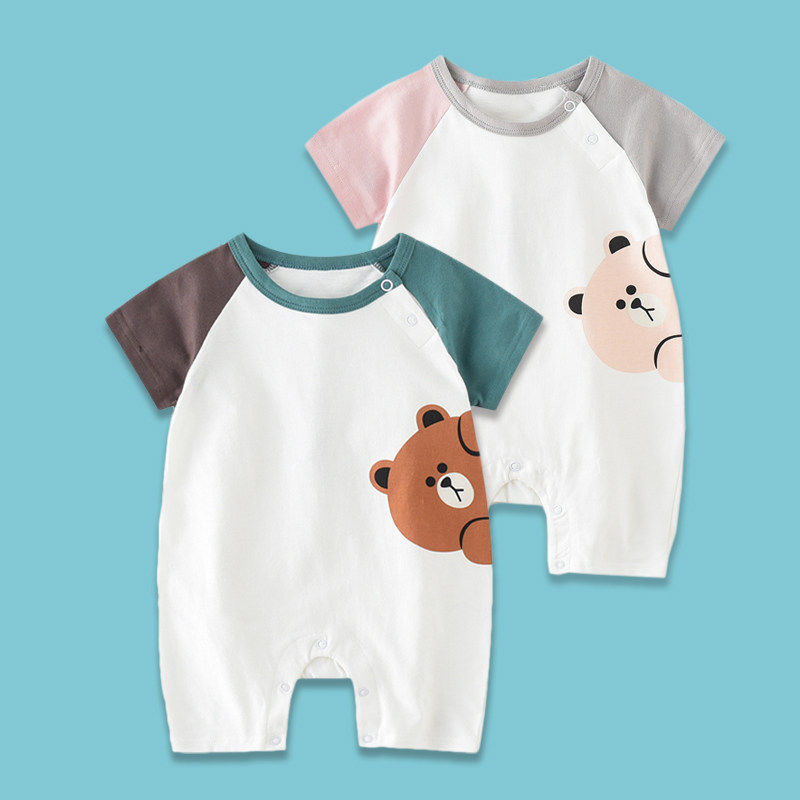 Net red baby summer clothes baby jumpsuit newborn baby clothes pajamas short-sleeved men's and women's romper thin section summer summer