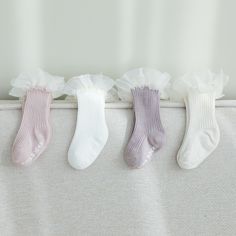 Toddler socks spring autumn summer cotton baby lace socks Korean version baby princess socks lace breathable newborn socks women