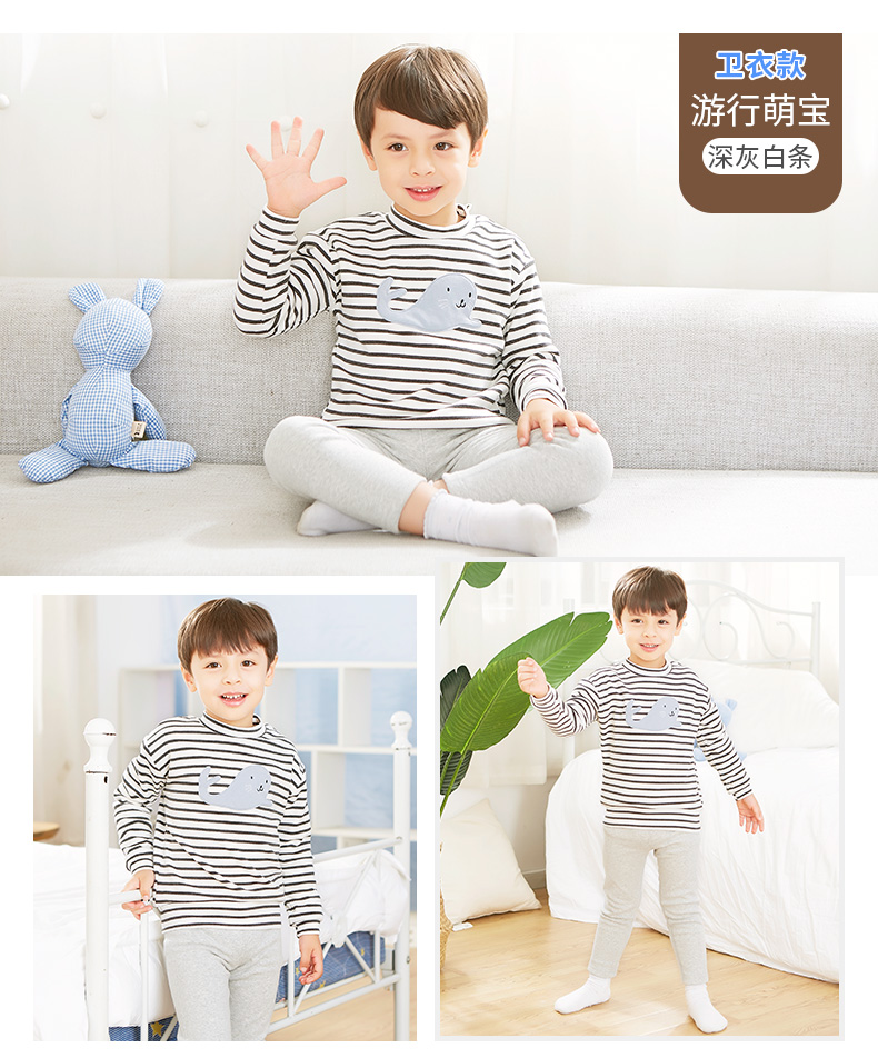 Lala pull boy tinh khiết cộng với bộ đồ lót nhung đôi dày cotton đồ lót nhiệt mùa thu quần áo mùa thu và mùa đông 1-17 tuổi đồ bơi bé gái