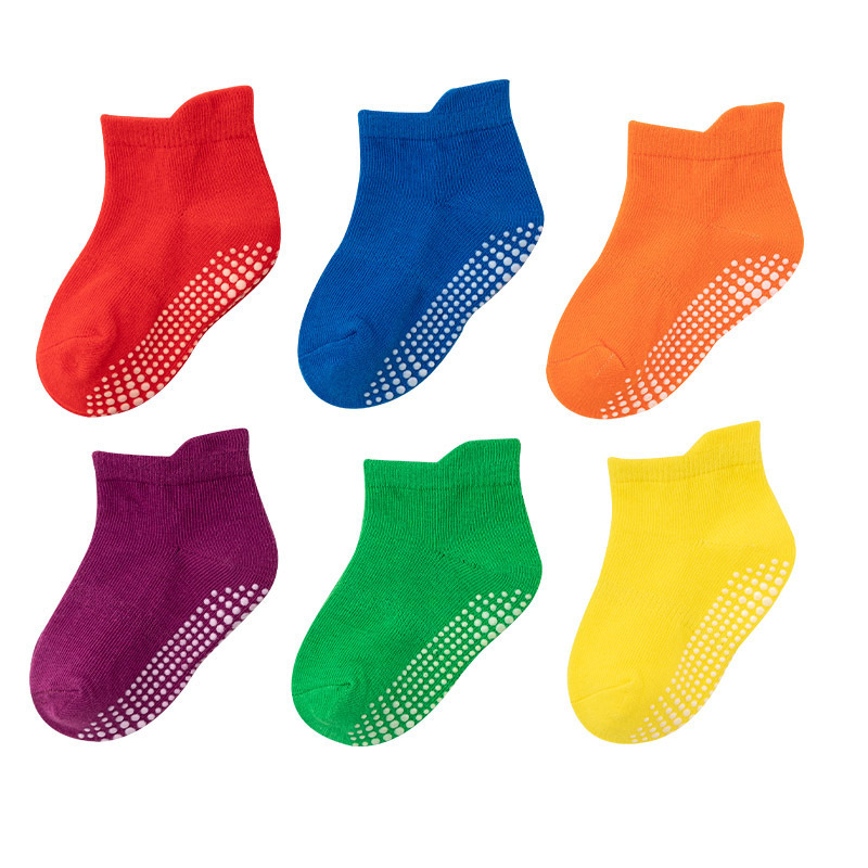 [6 Pairs Pack] Amazon Kid's Socks Toddler Solid Color Children's Socks Boat Socks Spring and Summer Children's Socks Baby Socks