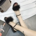 Giày hở ngón nữ mùa hè 2018 mới Han Ping đế giày lông hai mang dép nhỏ nữ sinh tươi dép xăng đan nữ Sandal