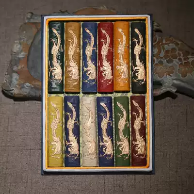 Chinese painting pigment ink twelve or two ink ingots color ink Shexian Wenfang four treasures Old Hu Kai Wen ink ingots Ink strips ink blocks Hui ink