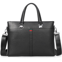 Mens handbag genuine leather business single shoulder briefcase inclined satchel bag Bull Leather Casual Mens Bag Hands take computer Korean version of the tide