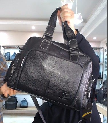 Men's bag genuine leather business handbag Korean style computer bag shoulder Messenger