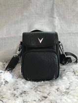 Mens pure color cow leather single shoulder phone bag zipper