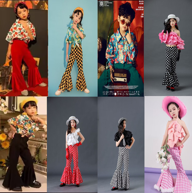 80S and 90S Retro Hong Kong Style Children's Performance Costumes Model Runway Competition Outfits Kindergarten Stage Catwalk Fashion
