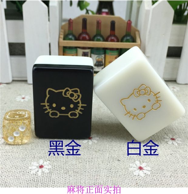 Mèo kitty jingle mèo pha lê hellokitty mạt chược vàng đen phim hoạt hình mạt chược - Các lớp học Mạt chược / Cờ vua / giáo dục bàn mạt chược
