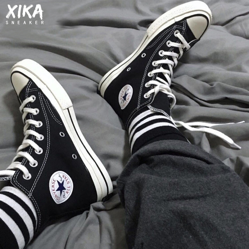 Converse converse mùa xuân và mùa thu giày nam cao gót nữ 1970S Giày vải tiêu chuẩn Samsung 162050C 163407C - Plimsolls giày thể thao nam