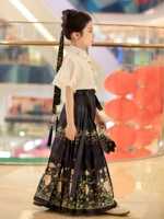 Синий комплект, китайская шпилька, ожерелье, в цветочек