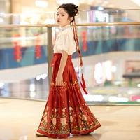 Красный комплект, повязка на голову, ожерелье, в цветочек