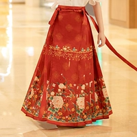 Красная юбка, в цветочек