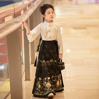 Черный комплект из жемчуга, ожерелье, в цветочек